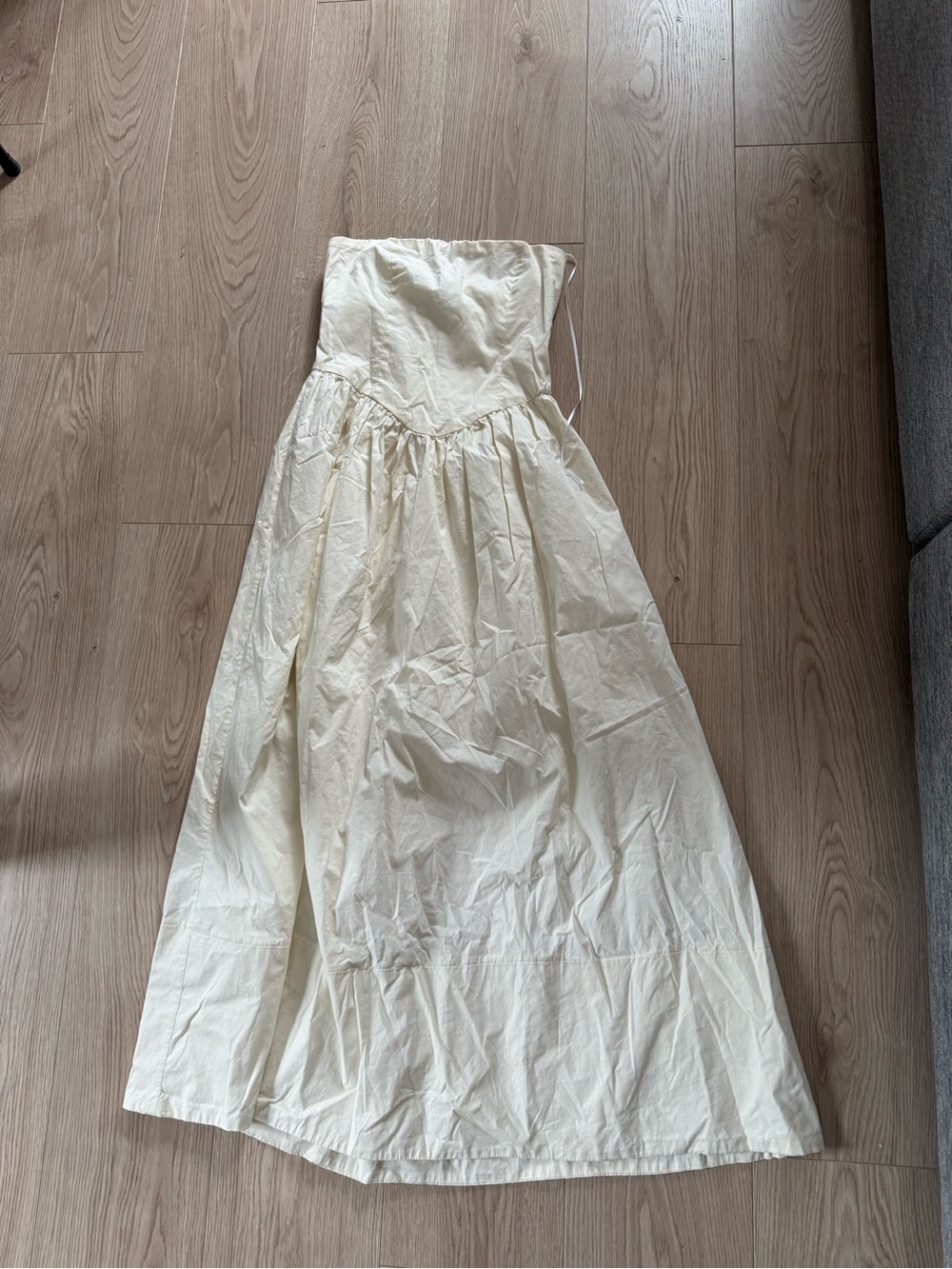 WeWoreWhat Cream Strapless Maxi Dress